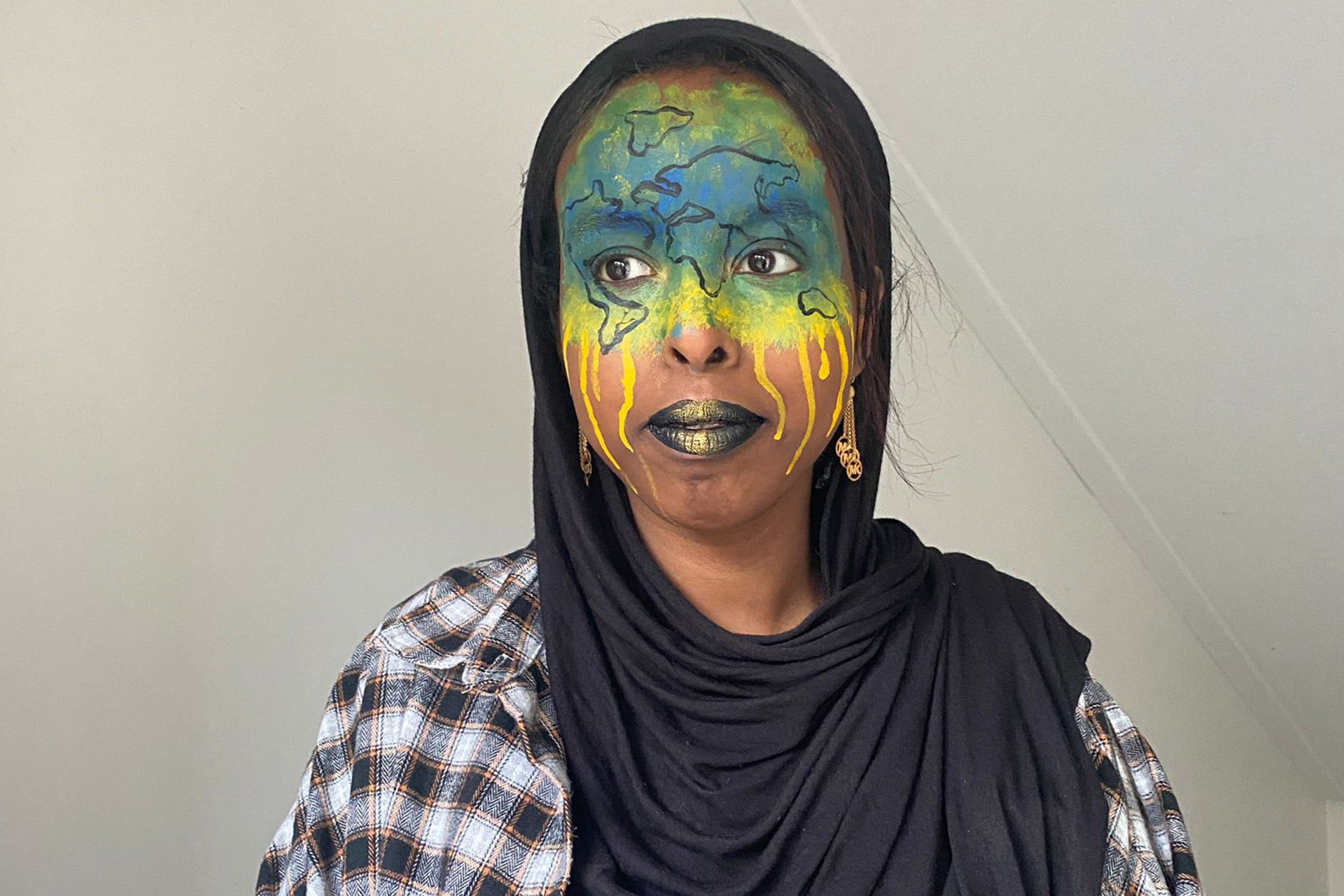 Student with face paint