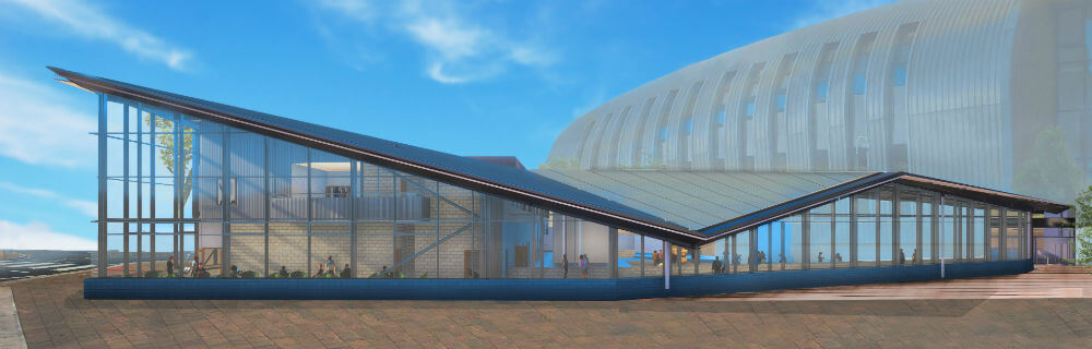 Artist impression of outside of contruction centre