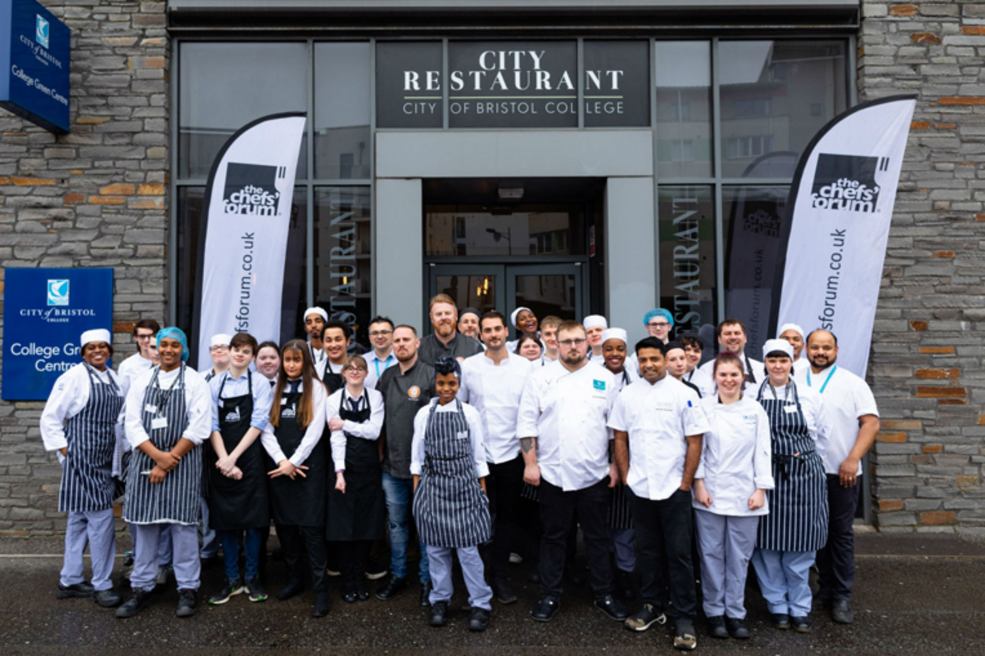 City of Bristol College students with chefs from Bristol and Weston-super-Mare