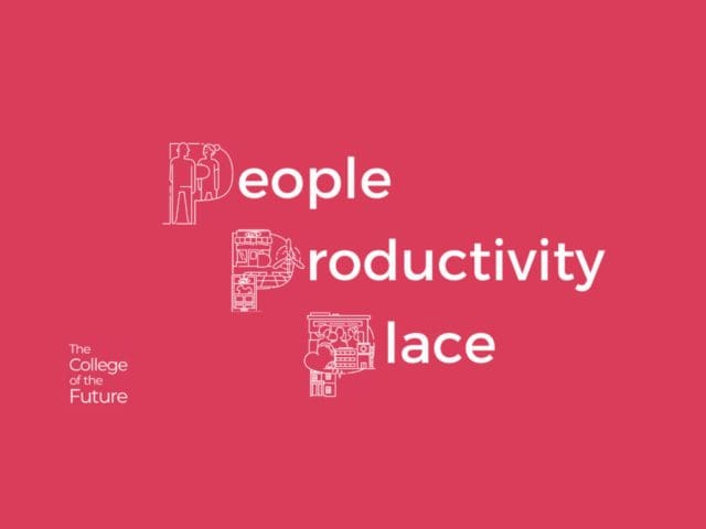 People Productivity Place pink image