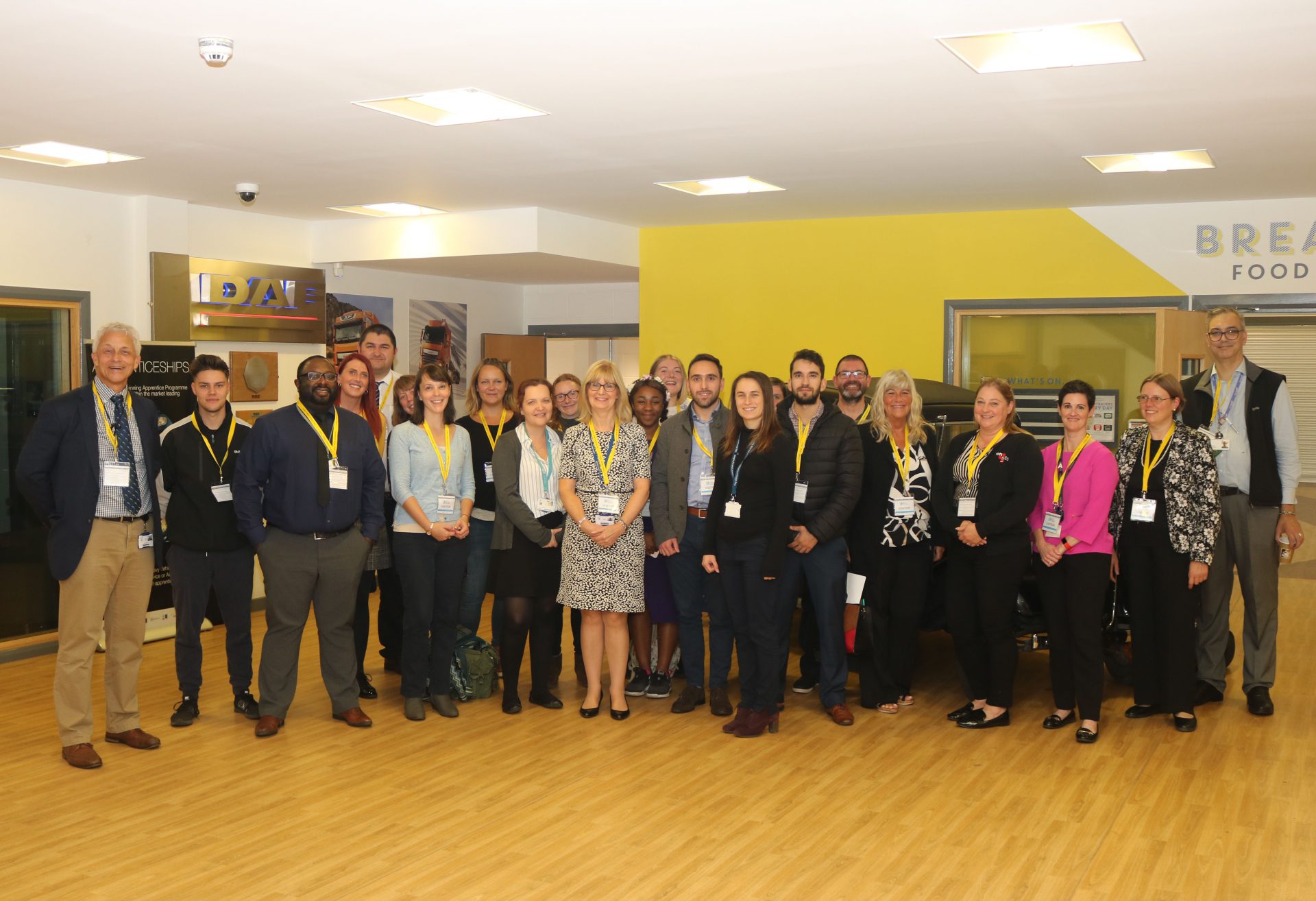 Group shot of staff members at careers event, Ambitions