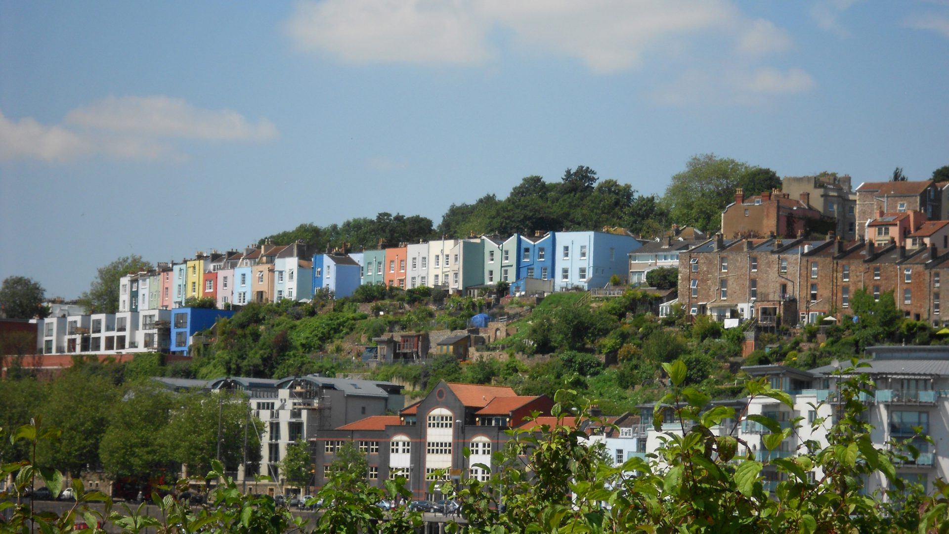 Wide shot of Bristol's Clifton landscape