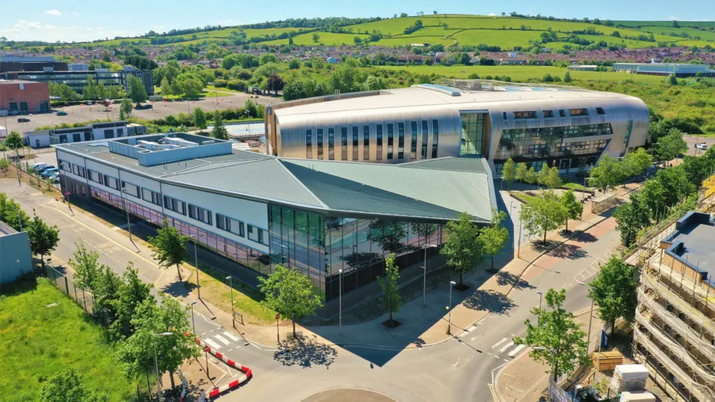 a drone shot of the advanced construction skills centre
