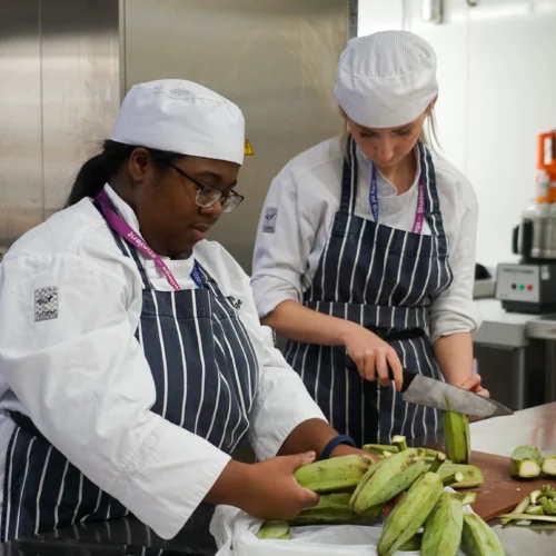 Catering and Hospitality Students pictured in the kitchen at the College Green Centre.