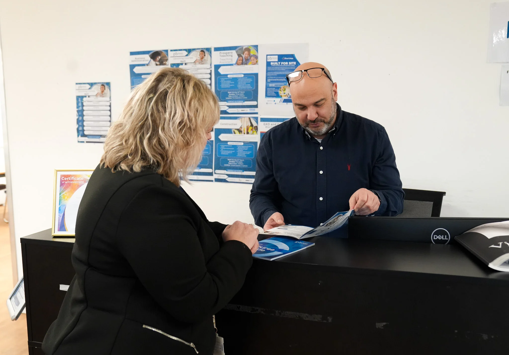 partners in bristol reception desk discussion