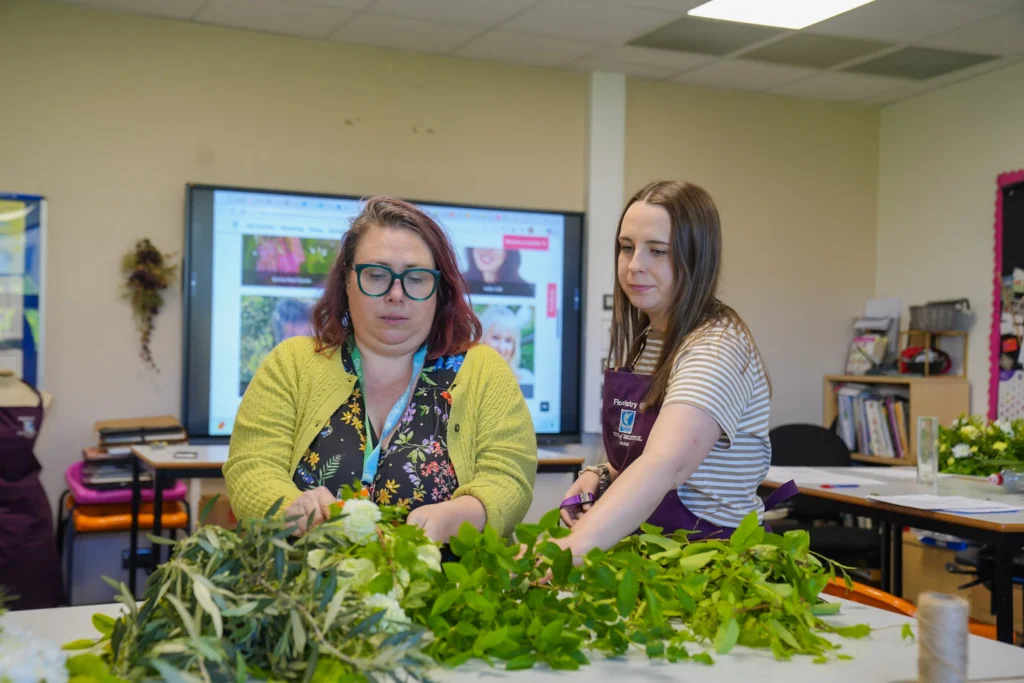 Floristry lecturers at work.