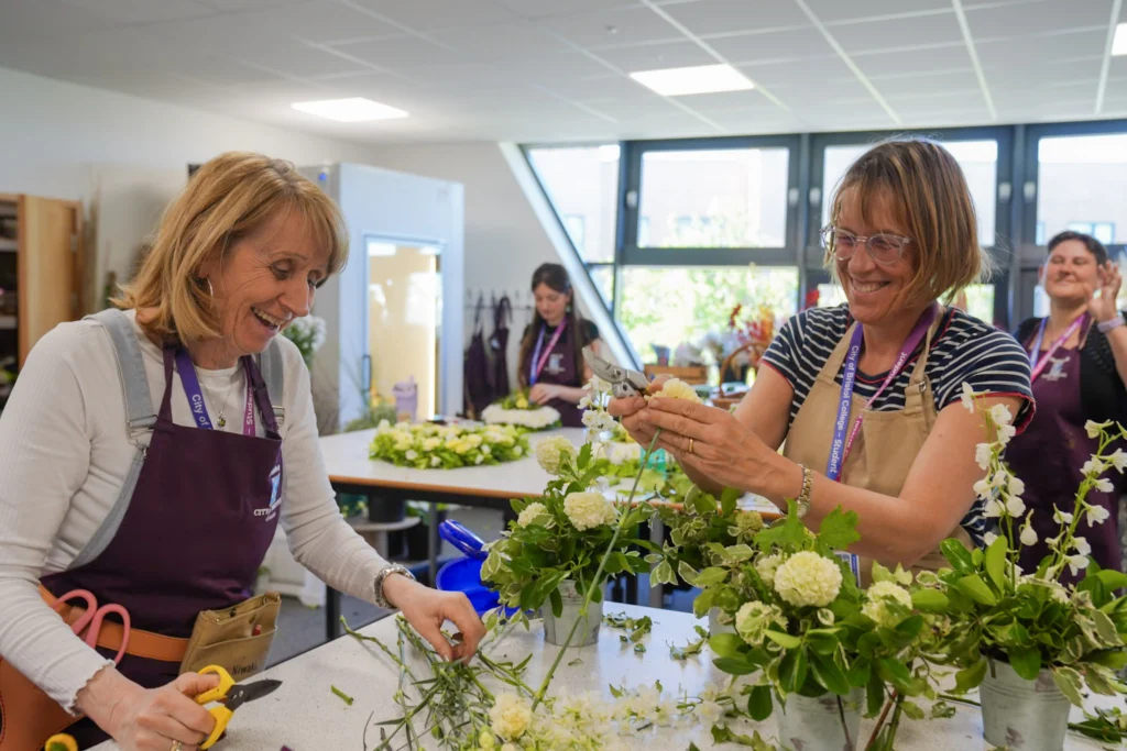 Floristry students at work.