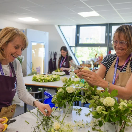 Floristry students at work.