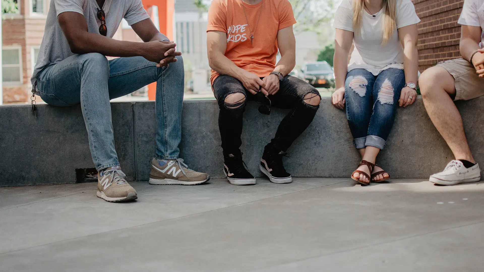 students sat and chatting