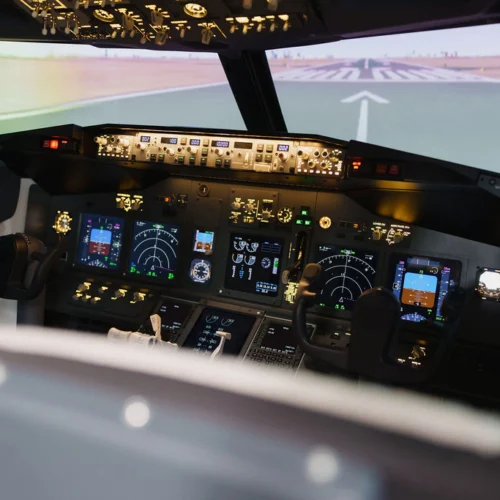 Inside the aeronautical hangar.