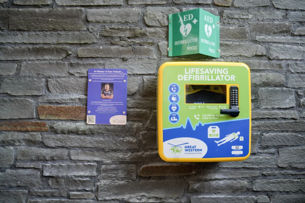Defibrillator at the College Green Centre.