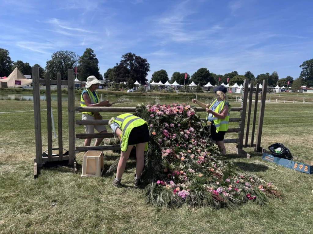 Floristry students pictured at the Badminton Flower Show.