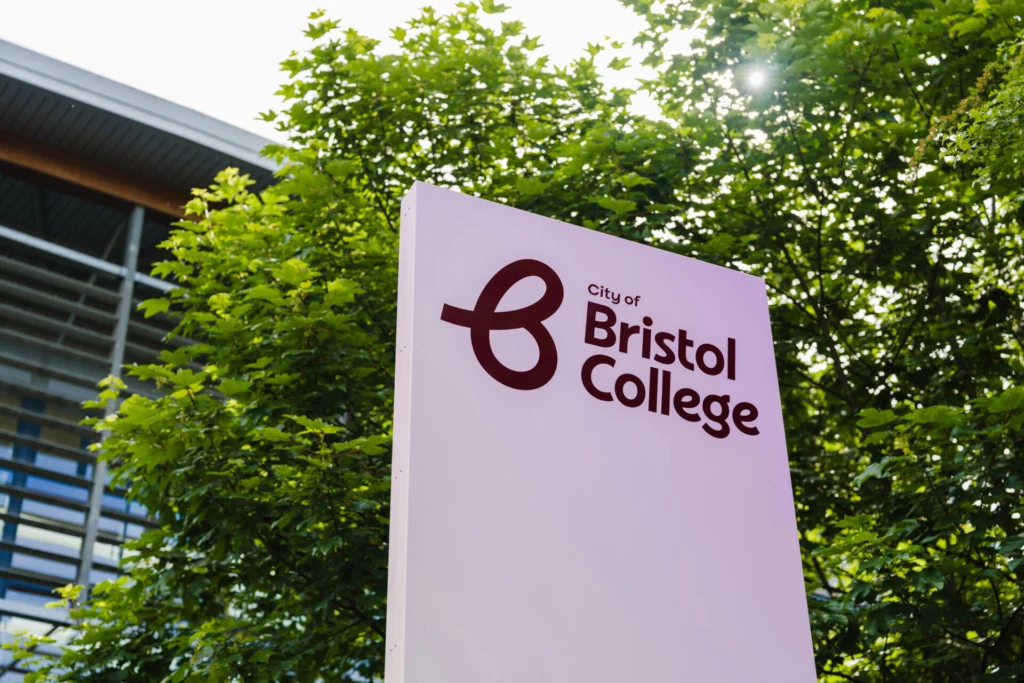 City of Bristol College sign outside SBSA campus.