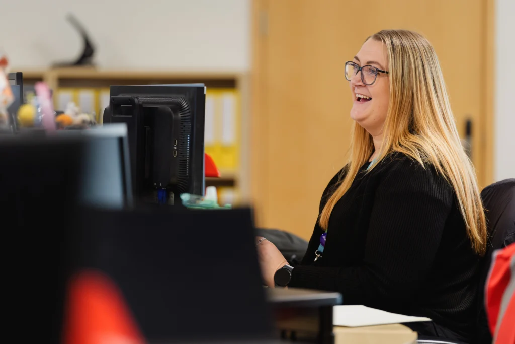 staff member laughing