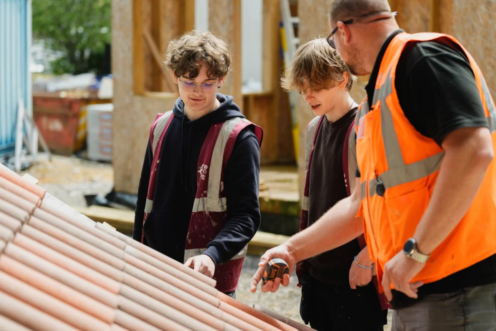 construction students learning