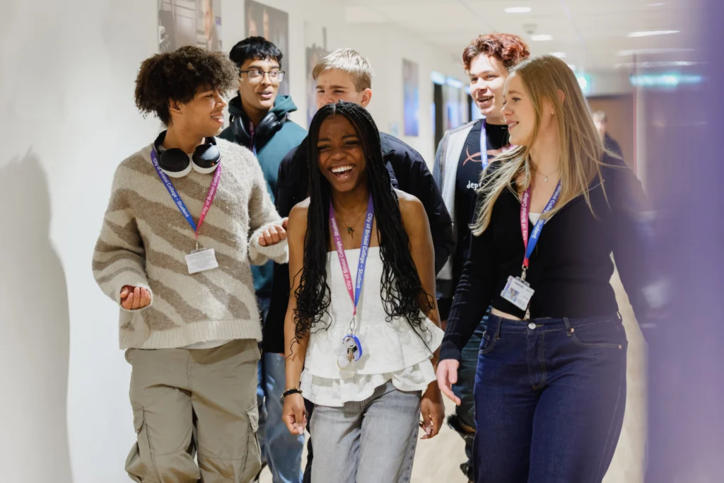 Students walking