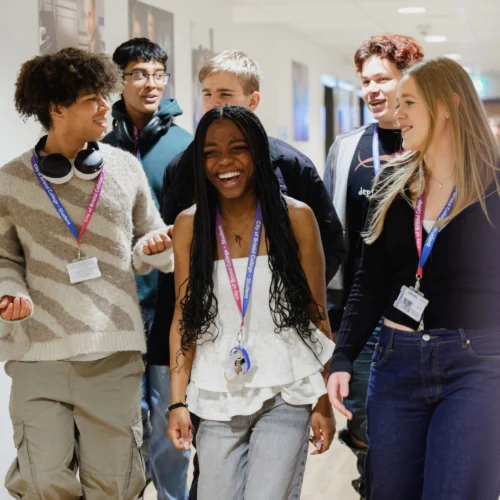 Students walking