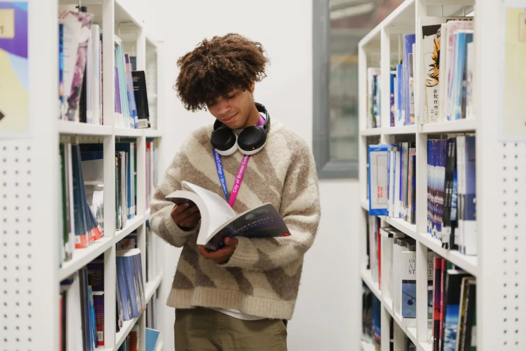 Student with book