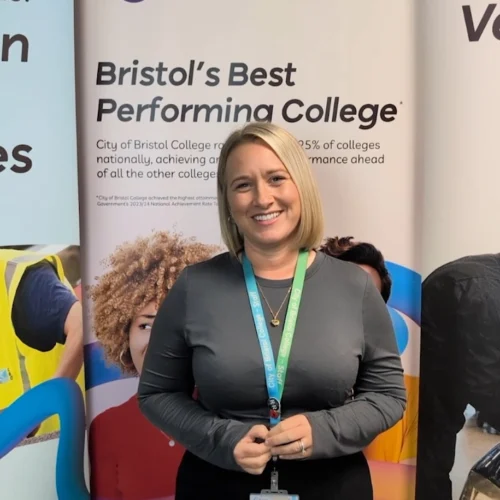 Image shows Rebecca Collins - Programme Manager at City of Bristol College.