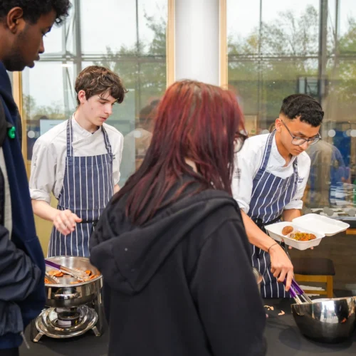 Students catering for an event