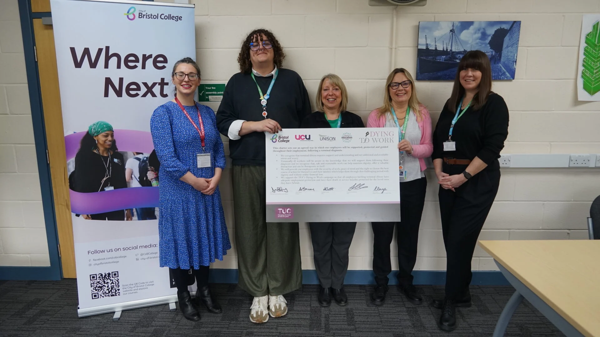 College proudly signs revolutionary Dying to Work Charter and commits to supporting colleagues
