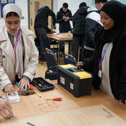 Students pictured at a Retrofitting Masterclass.