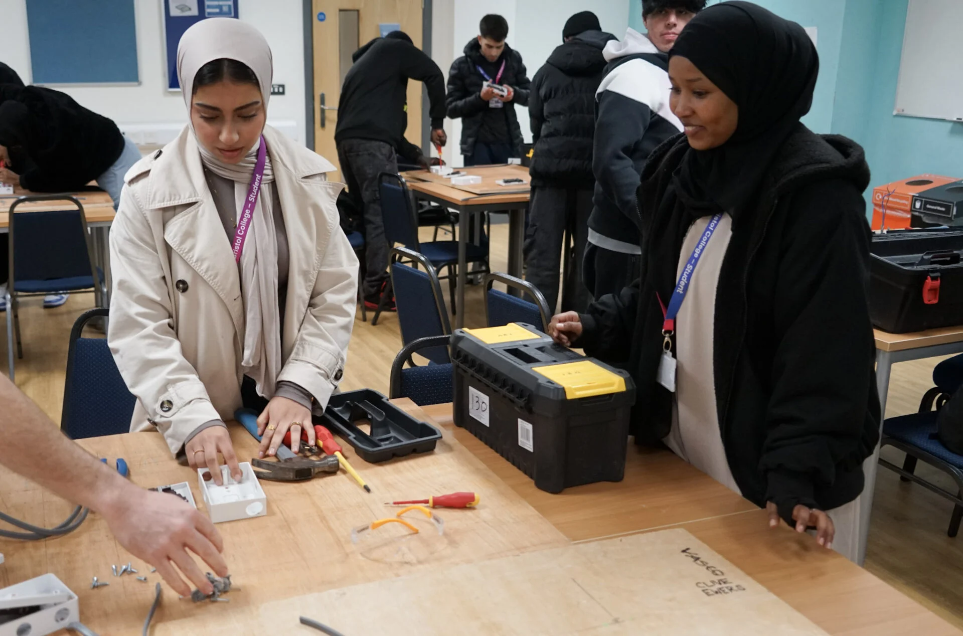 Students pictured at a Retrofitting Masterclass.