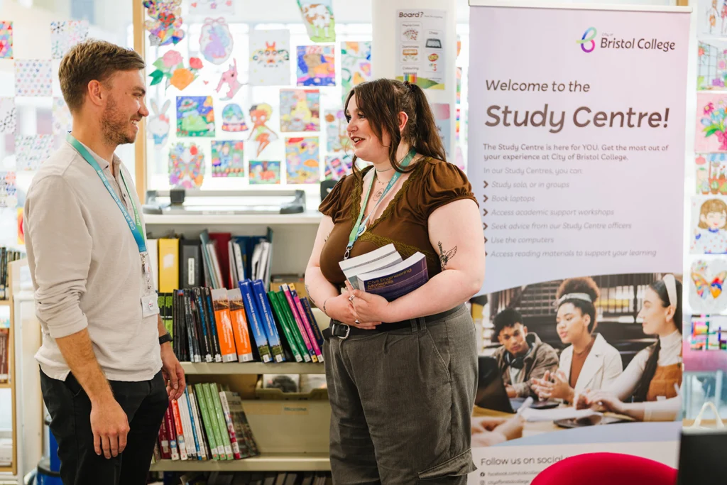 study centre staff talking