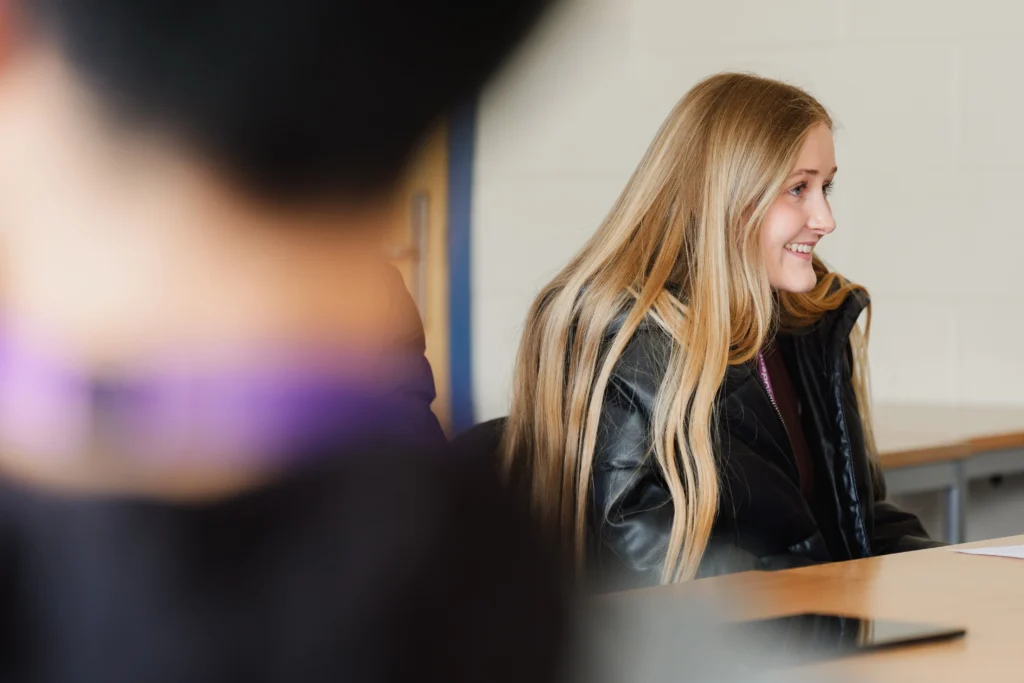 Female student smiling