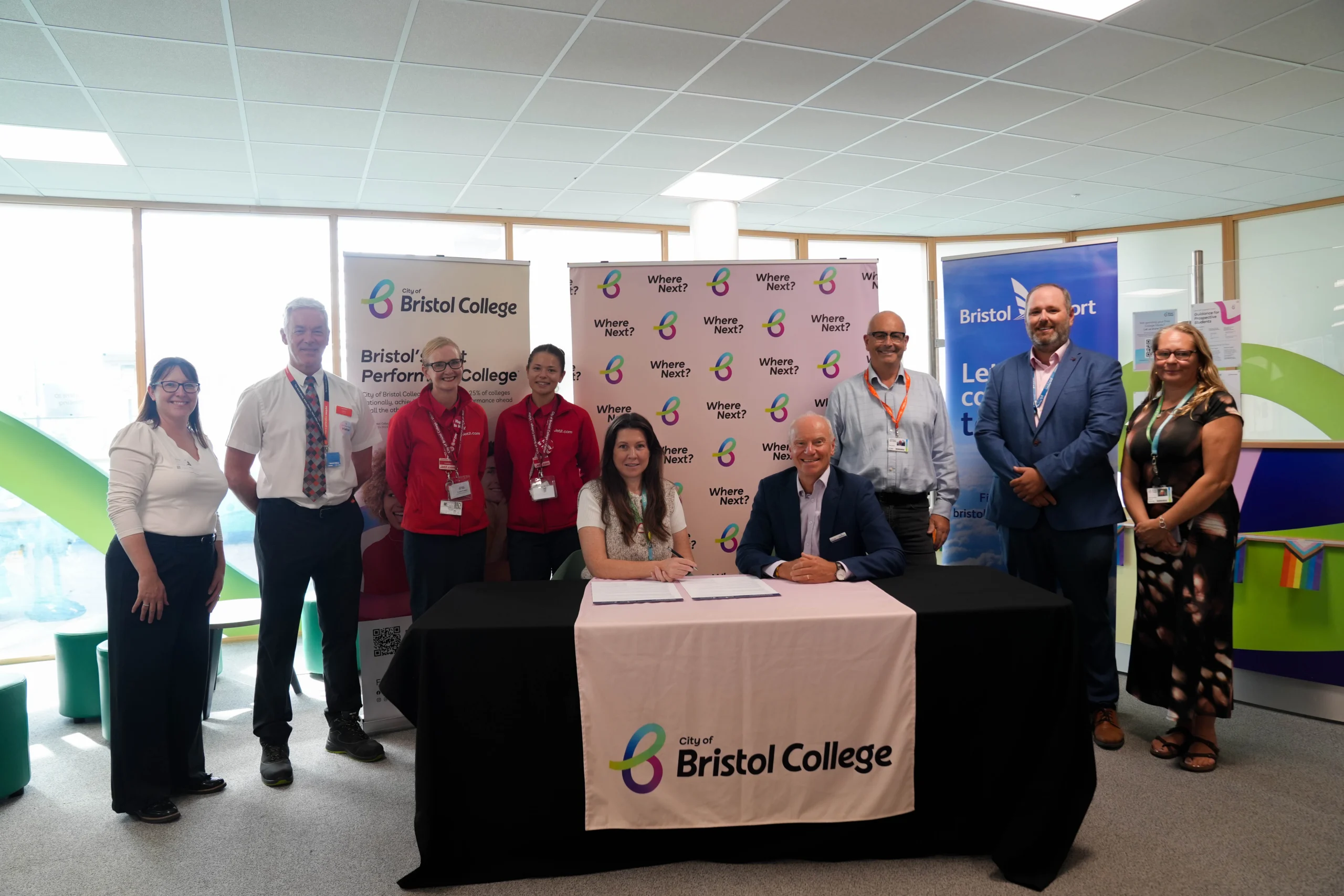 Industry giants witness new collaborative programme take flight between City of Bristol College and Bristol Airport